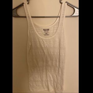 white tank with raised striped pattern
